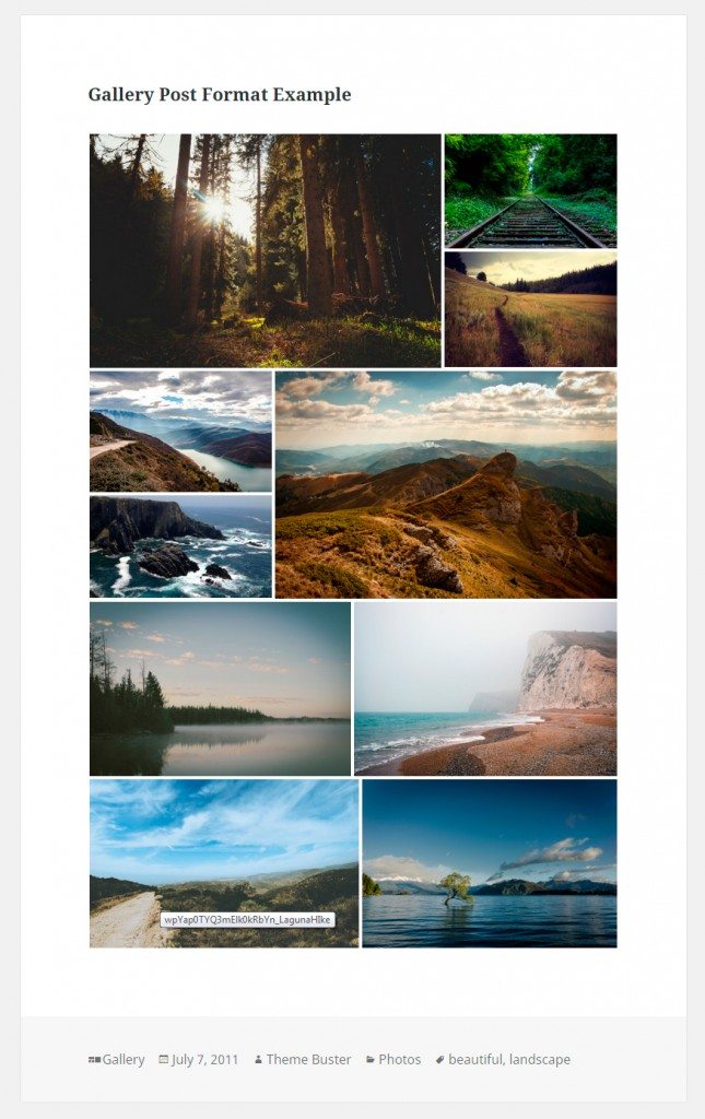 Post Format de Galeria
